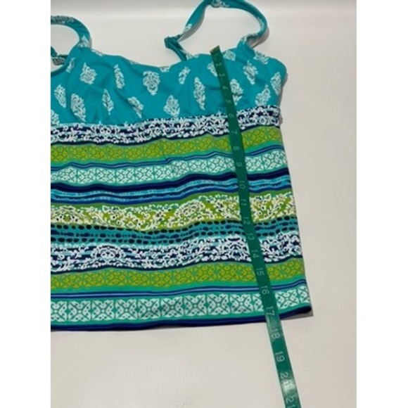 Lands End Womens Swim Tankini Top & Board Shorts Set Size 12 Blue Green Print - Picture 4 of 15